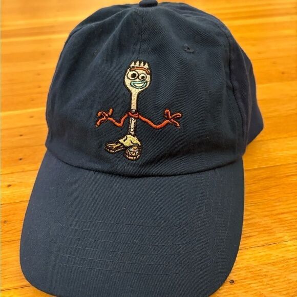 Disney Pixar Toy Story 4 Forky navy embroidered hat cap adjustable Velcro - Picture 3 of 4